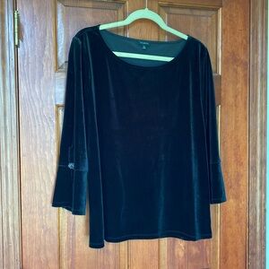 Talbots black velvet top